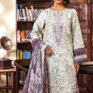 Pale pistachio green botanical printed lawn kurta
