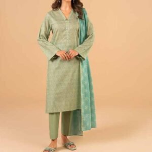 Light green printed lawn shirt