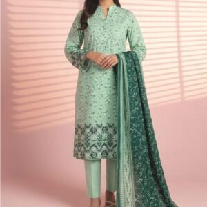 Mint green embroidered lawn shirt