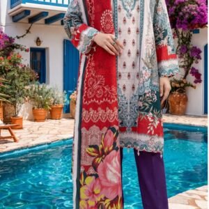 White and grey ornamental printed long kurta
