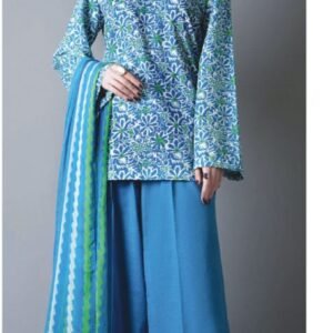 Sky blue printed lawn shirt