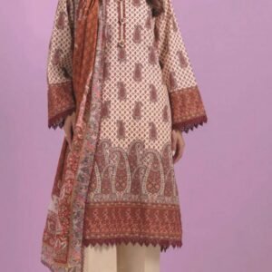 Beige-rust paisley booti print