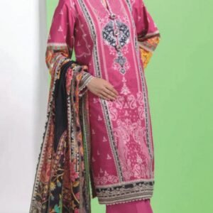 Fuchsia pink paisley print
