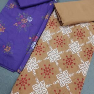 Embroidered 2pc duo: purple