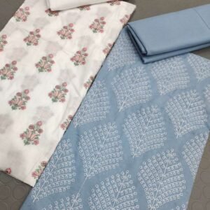 Embroidered 2pc duo: cream