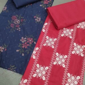 Embroidered 2pc duo: navy blue