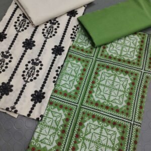Embroidered 2pc duo: cream