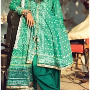 Emerald green chunri print