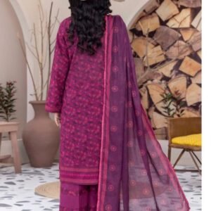 Magenta-plum printed doria suit
