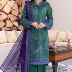 Bottle green printed suit