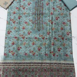 Aqua-sky floral printed shirt
