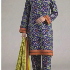 Royal blue-violet dense floral printed suit
