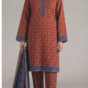 Rust brown buti printed suit