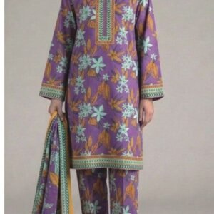 Lavender purple floral printed suit
