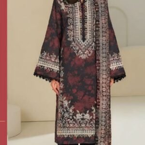 Black and maroon tie-dye digital print suit