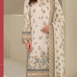 Ivory-beige digital printed suit