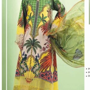 Green tropical jungle print shirt