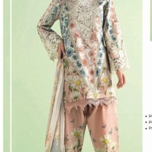 Blush pink floral ombre print
