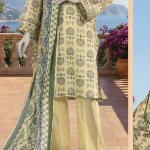 Pale yellow-khaki geometric print