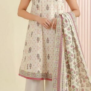 Ivory sleeveless printed kurta