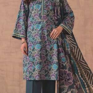 Blue multicolor floral printed kurta