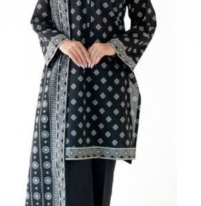 Black-and-white monochrome motif print