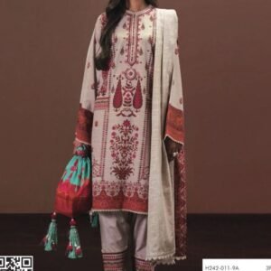 Ivory paisley-print kameez