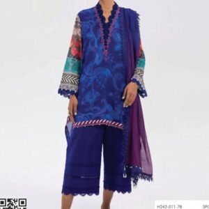 Royal blue printed kameez
