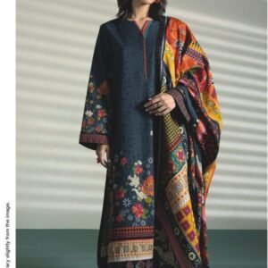 Deep navy-teal kameez