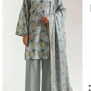 Sage grey-blue printed suit