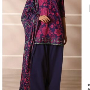 Magenta-pink ornate print kameez
