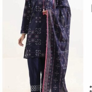 Navy blue printed kameez