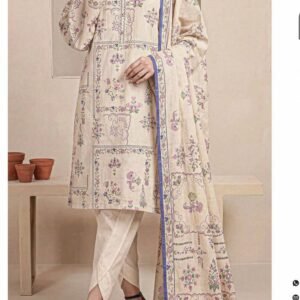 Cream-ivory printed suit