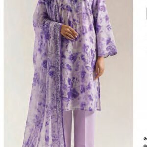 Lilac-purple floral print kameez